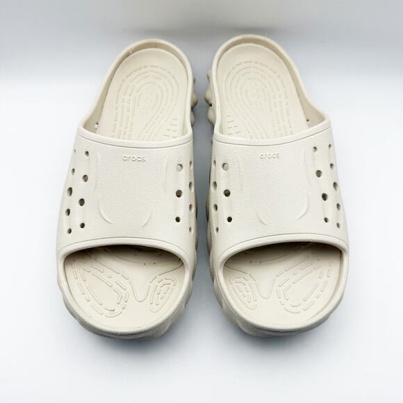 Crocs Unisex Stucco Echo Slide Shoes US Mens 12 Womens 14 White NWOB - Picture 8 of 14